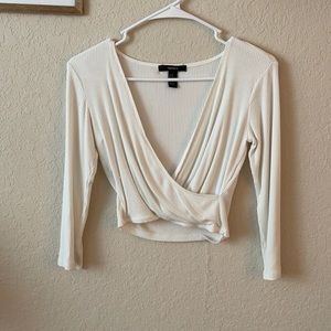White long sleeve crop top